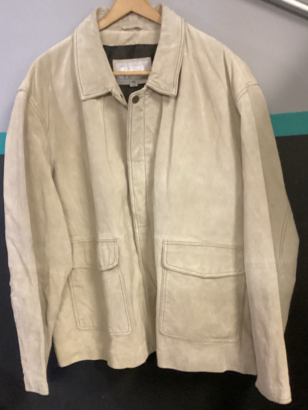 Wilson Light Beige Suede Men's Jacket